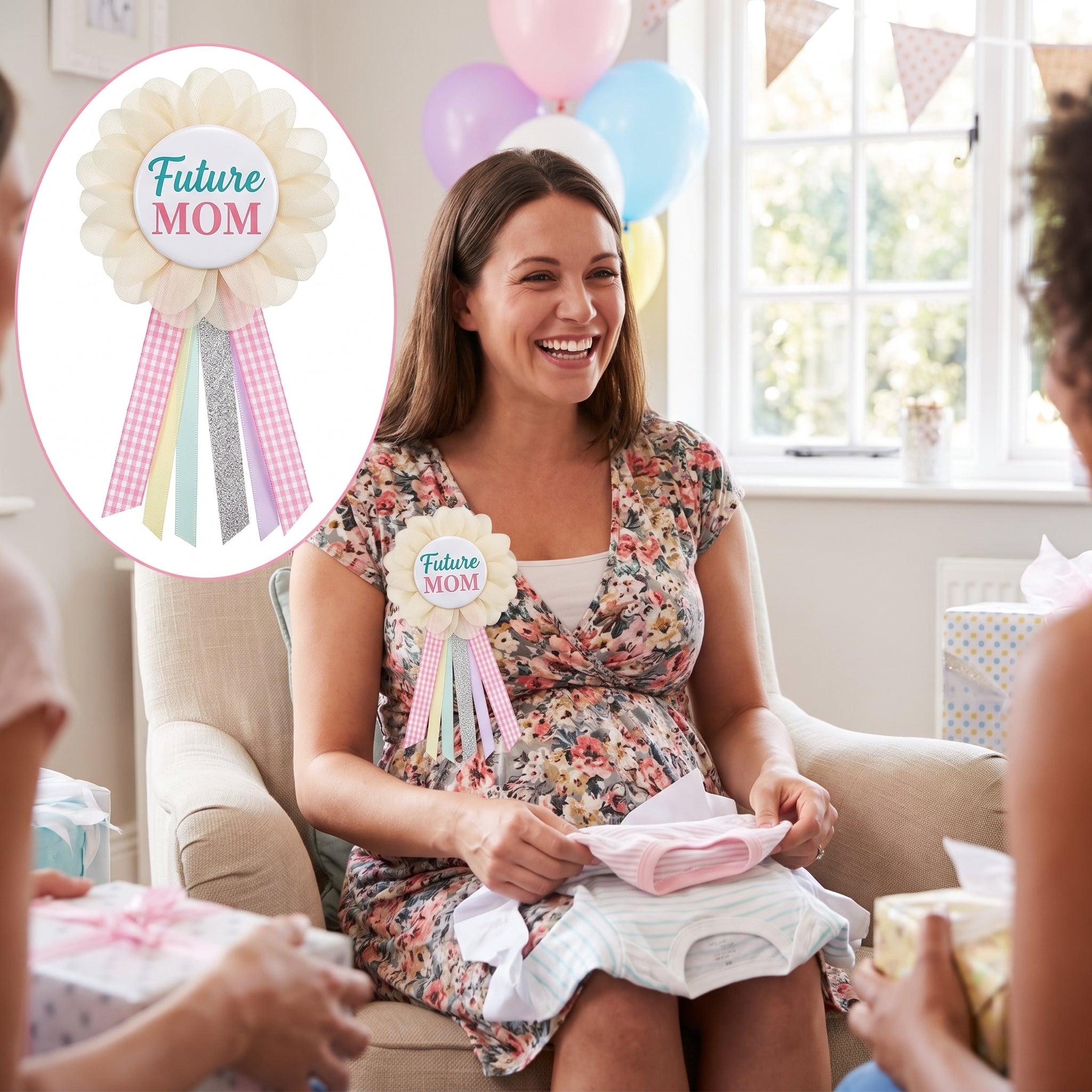 "Future Mom" Award Ribbon - Baby Shower Wearable Accessory