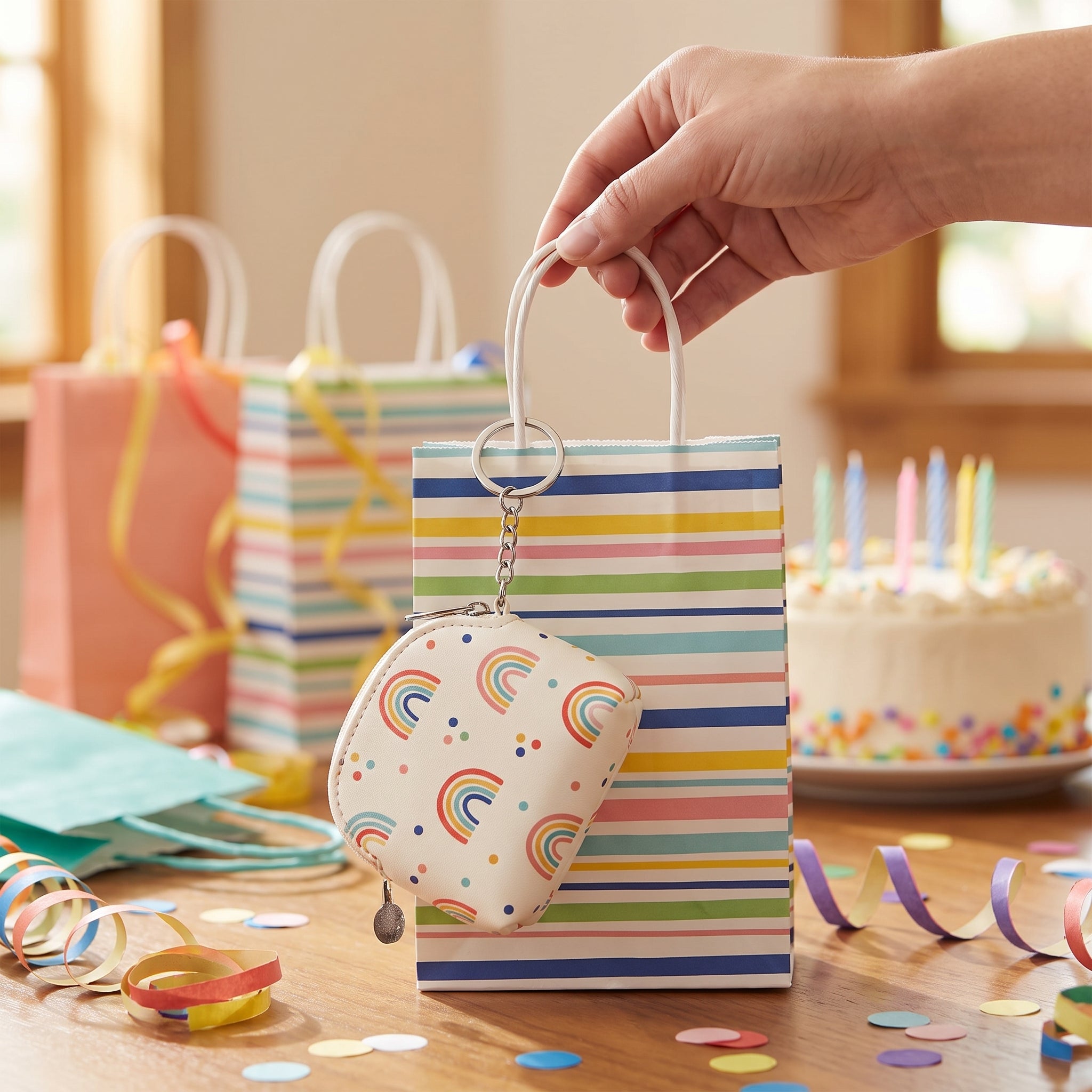 Colorful Mini Purse Keychain Favors - 2-Pack