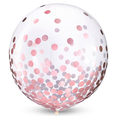 Metallic Pink Confetti Latex Balloons, 24-Inch, 2-Pack