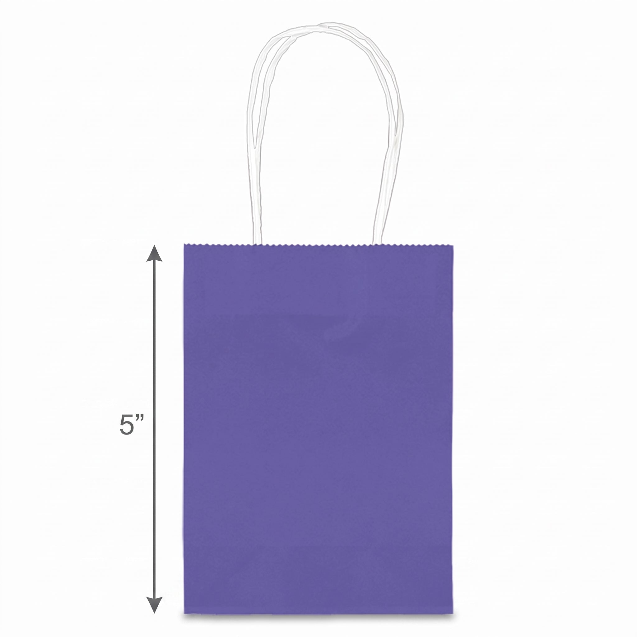 Purple Kraft Paper Gift Bag with Handles - 5"