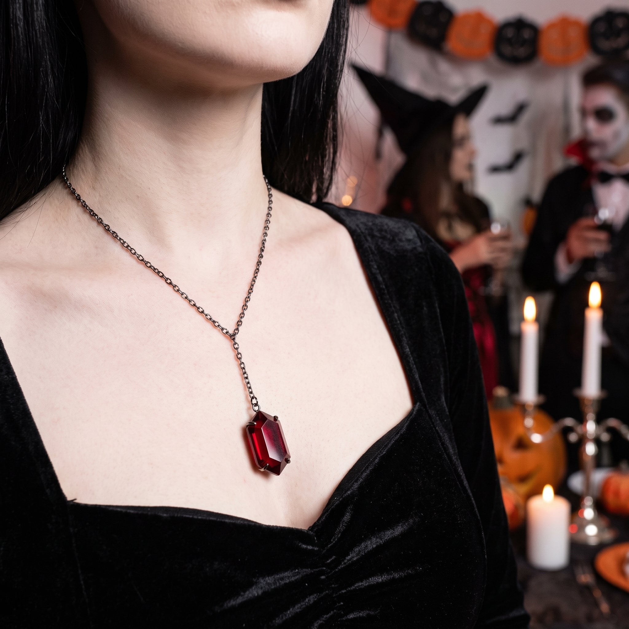 Devil Gemstone Necklace - Halloween Costume Accessory