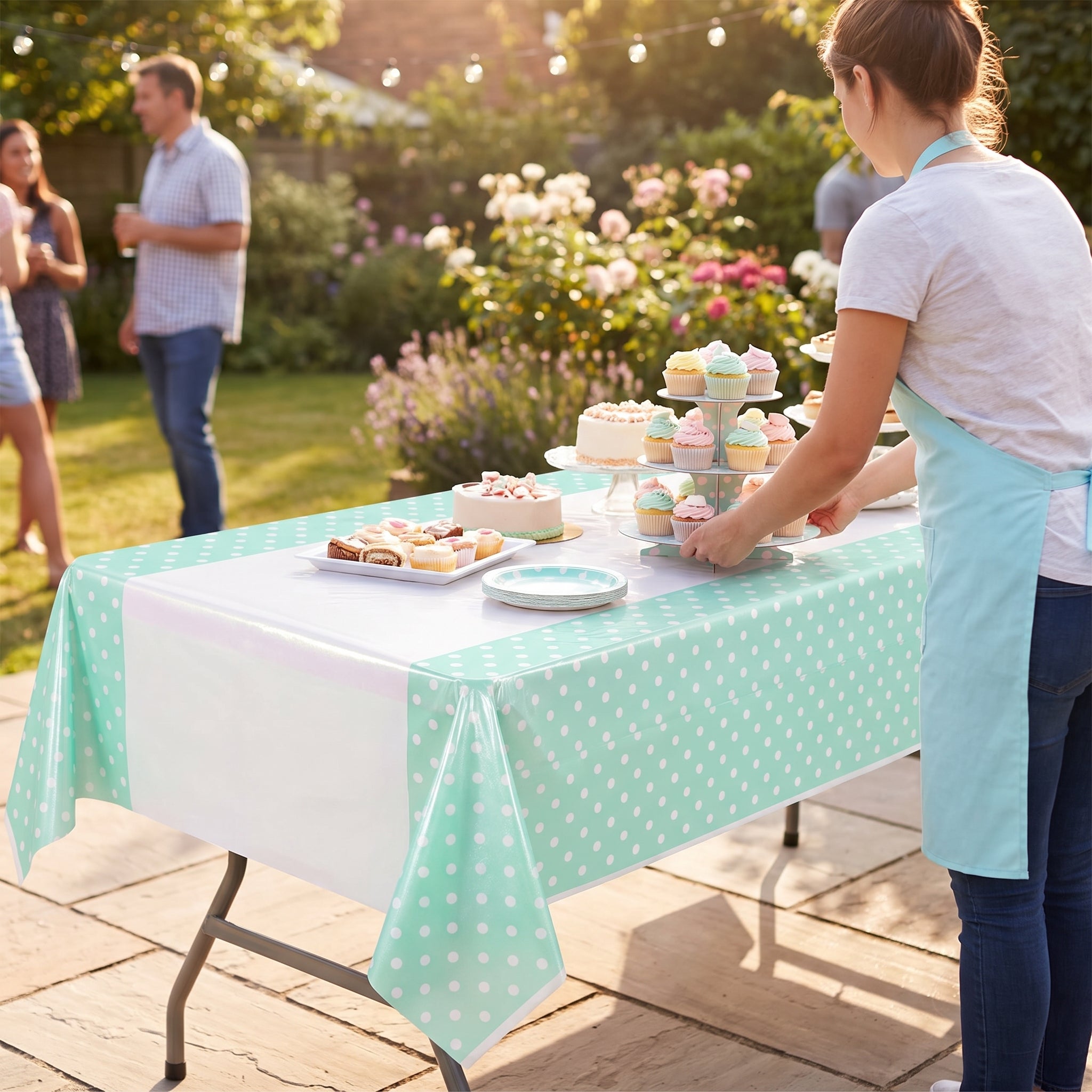Shimmering Opalescent Plastic Table Cover - 54 x 102 Inches