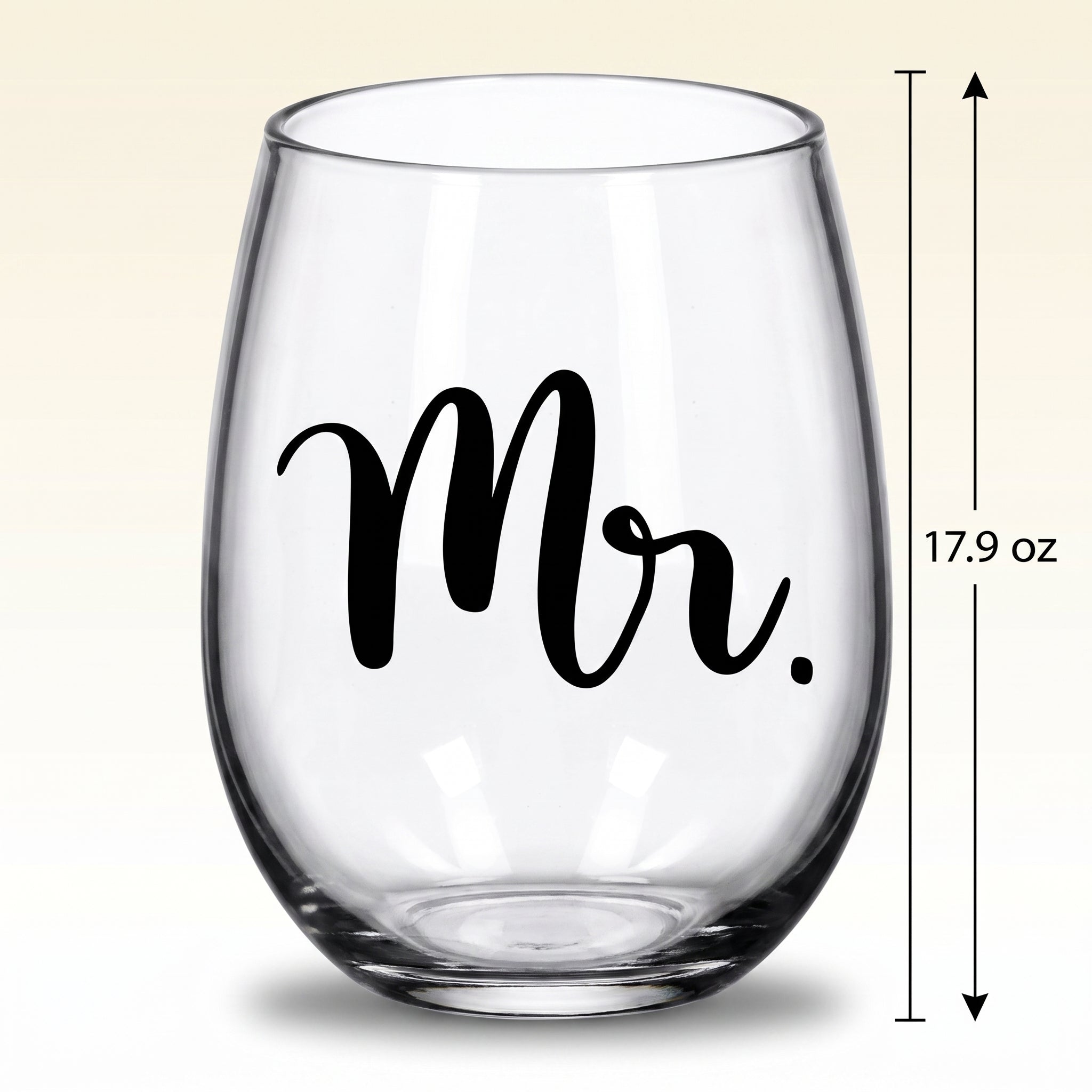 "Mr." Stemless Wine Glass - 17.9 oz Wedding Drinkware