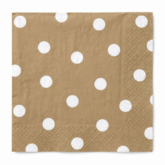 Gold Polka Dot Luncheon Napkins - 6.5 In. X 6.5 In. | 16 Count