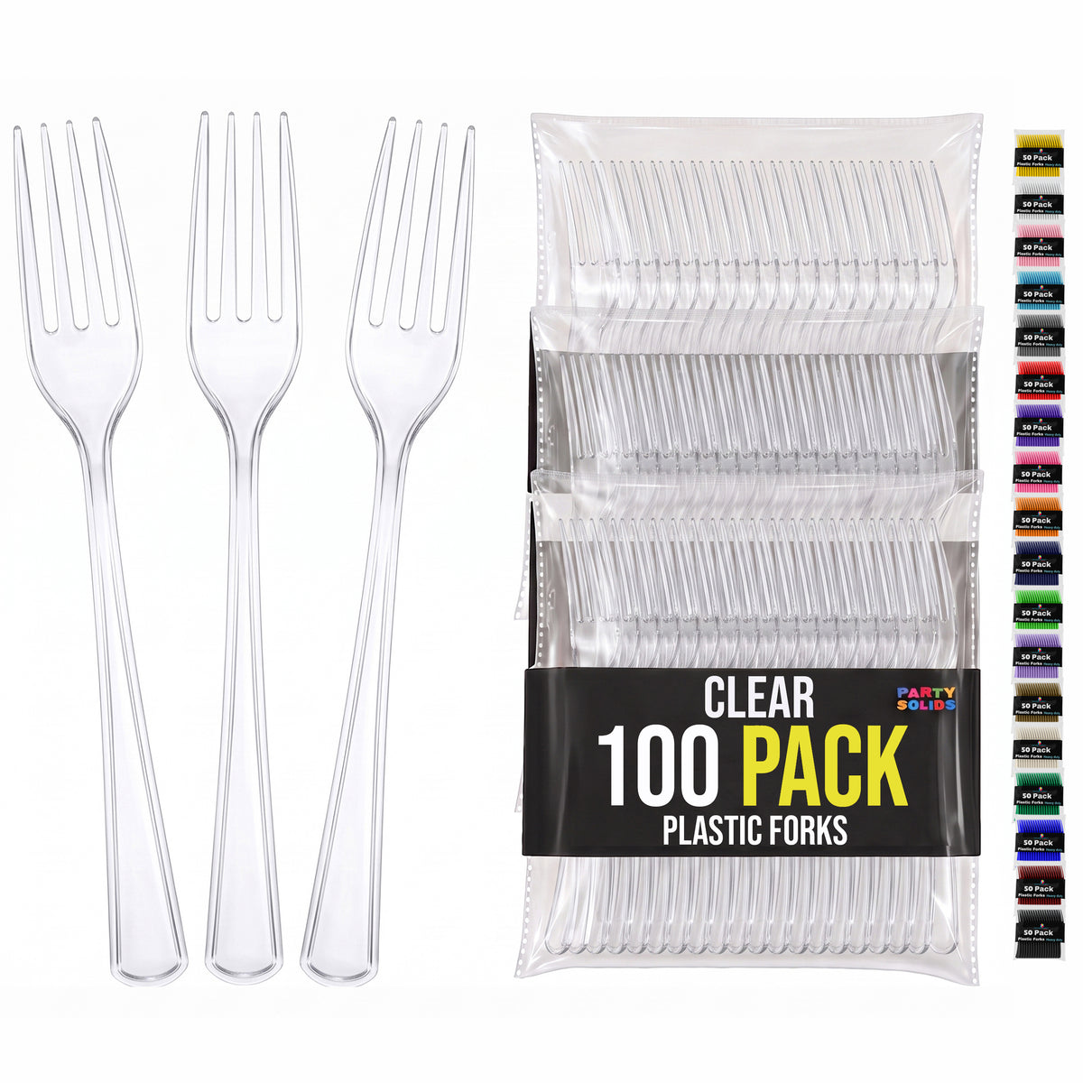 Heavy Duty Clear Plastic Forks | 7.5 in. | 100 Count