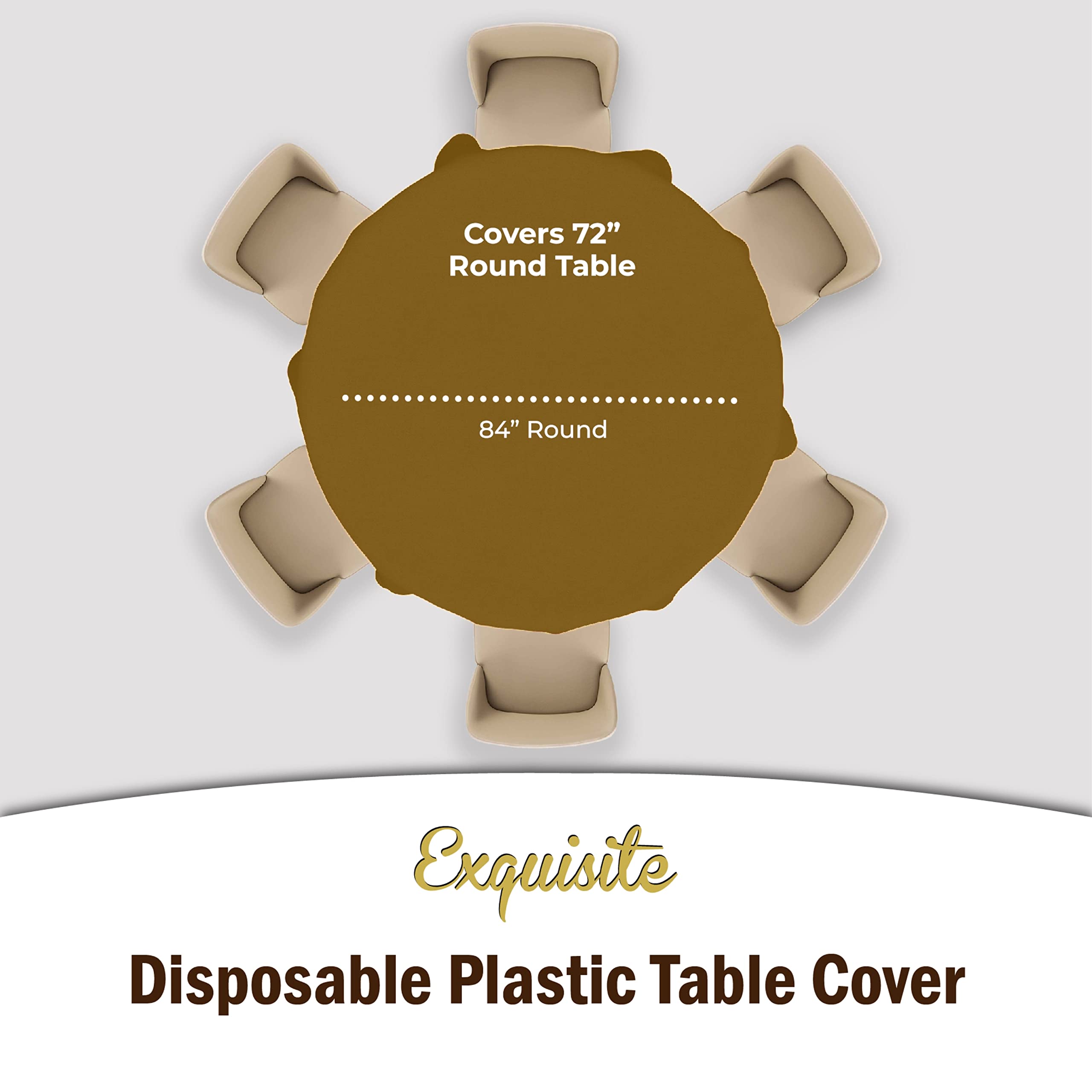 Round Gold Table Covers | 6 Pack