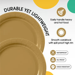 7 in. Gold Paper Plates | 100 Count