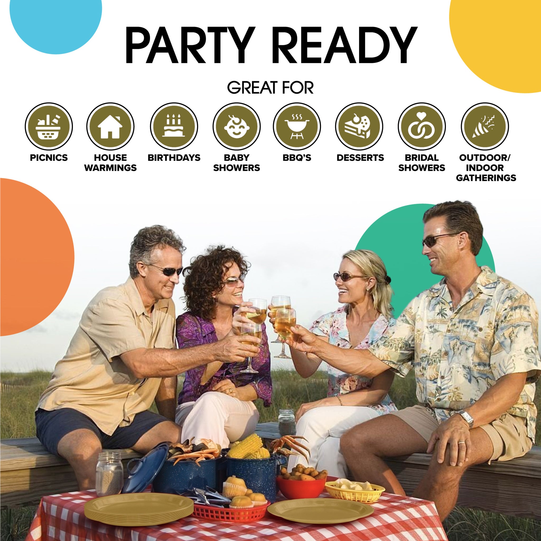 9 in. Gold Paper Plates | 100 Count