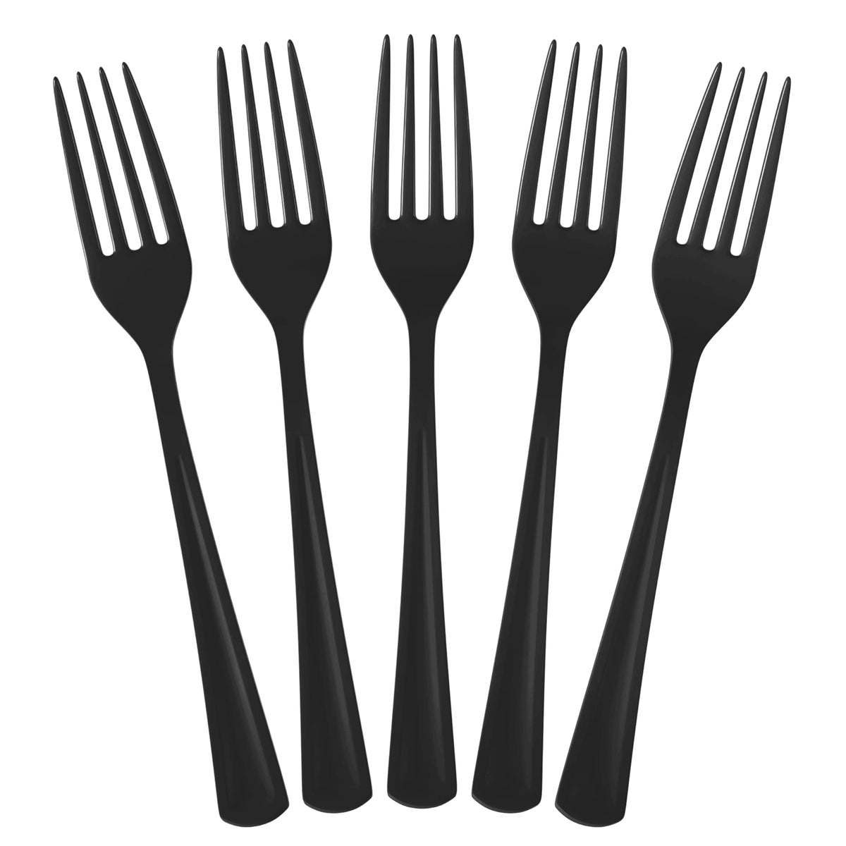 Heavy Duty Black Plastic Forks | 100 Count