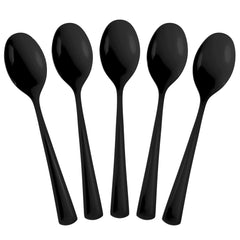 Heavy Duty Black Plastic Spoons | 100 Count