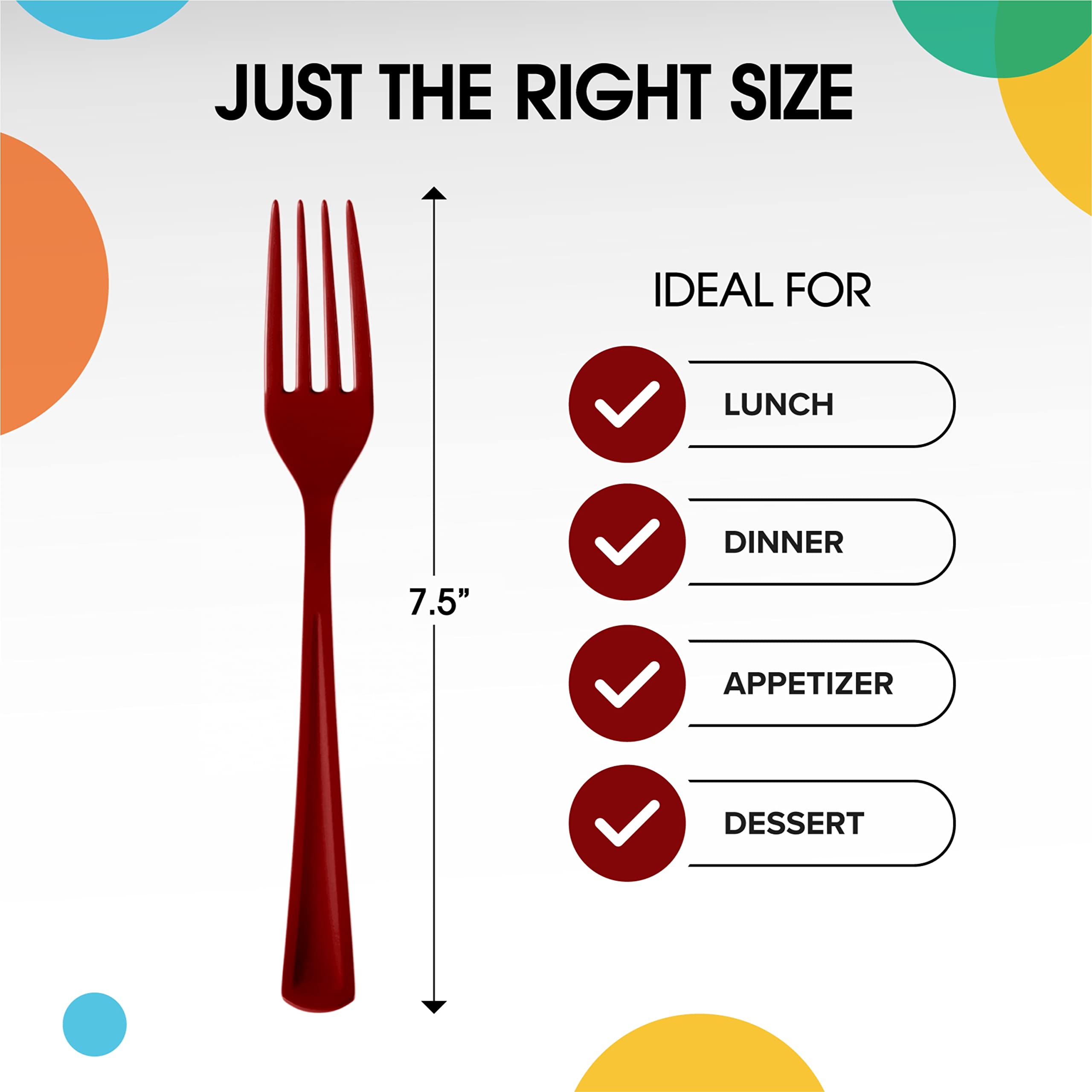 Burgundy Plastic Forks | 25 Count