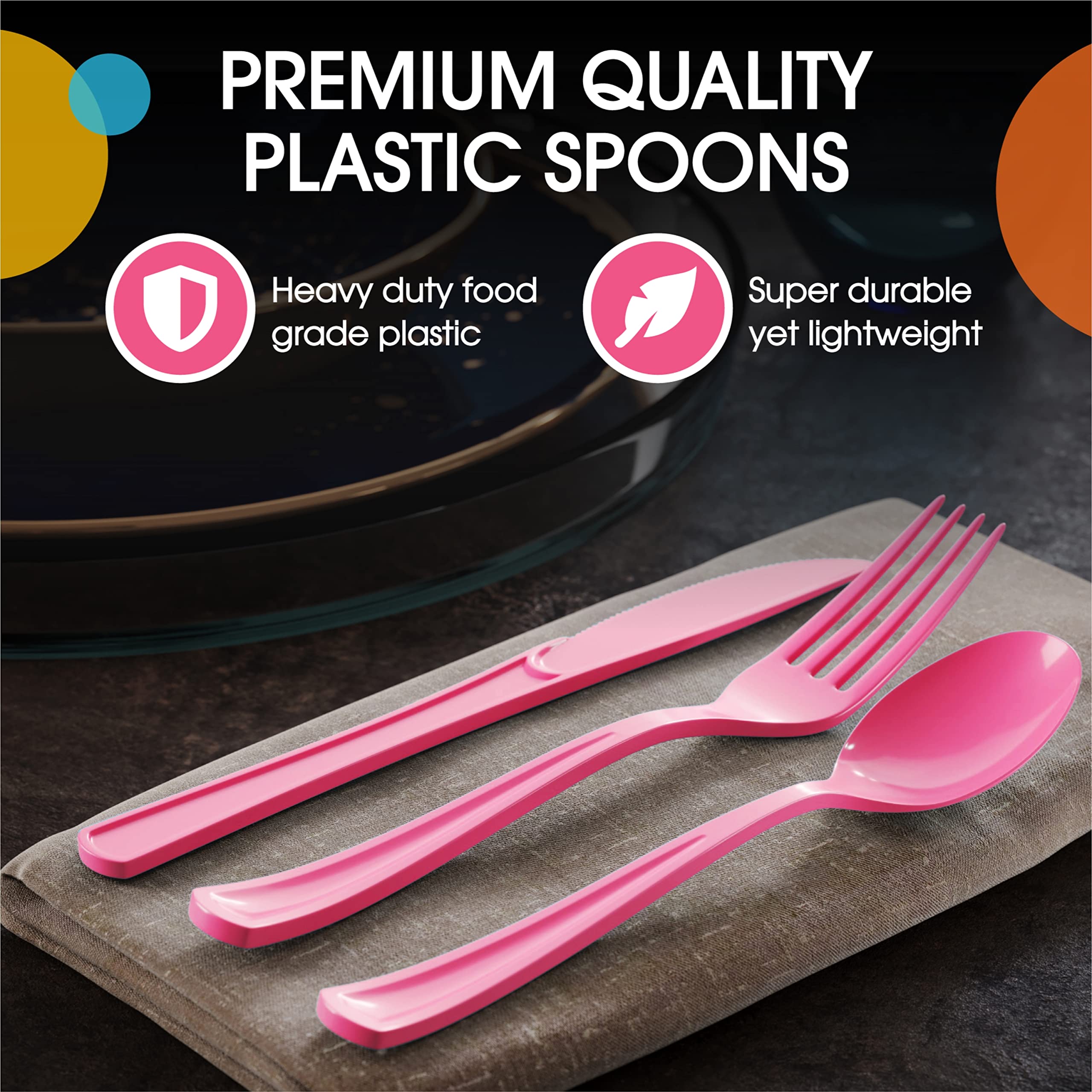 Cerise Plastic Spoons | 25 Count