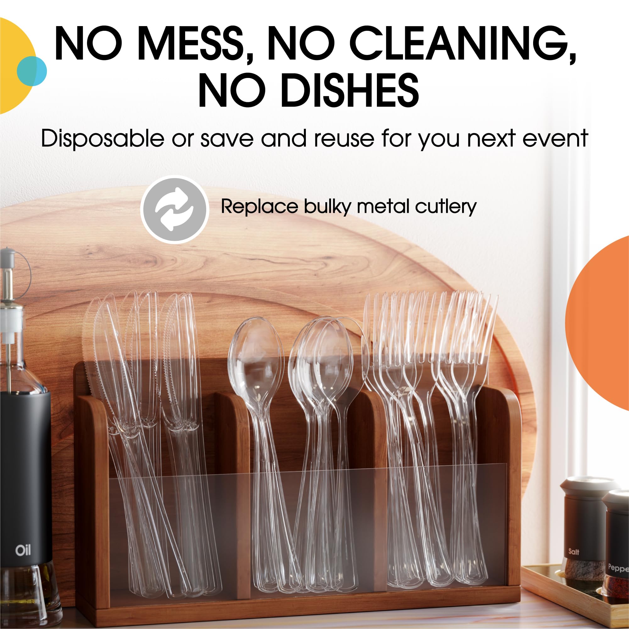 Unleashed - Heavy Duty Clear Plastic Forks | 50 Count