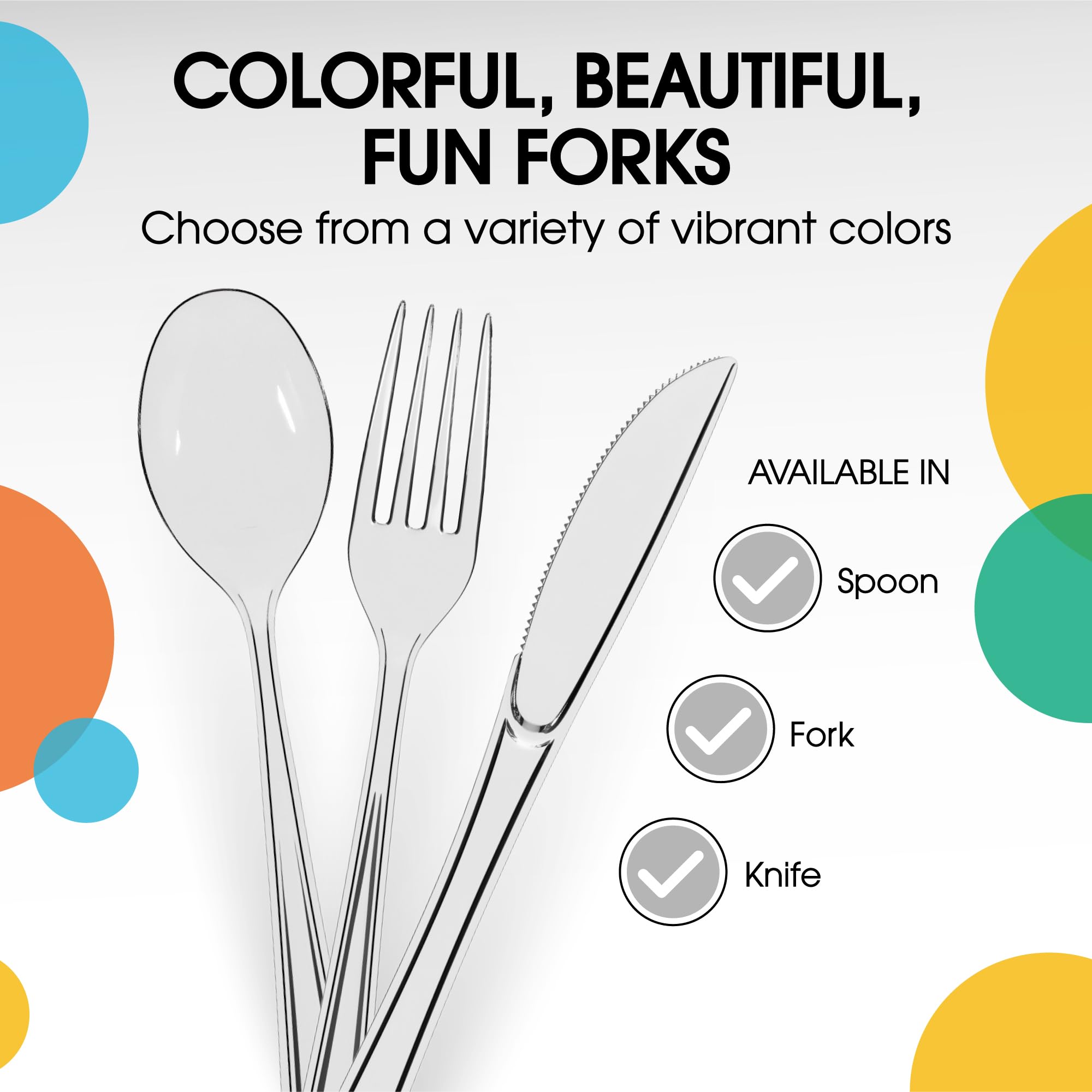 Heavy Duty Clear Plastic Forks | Case of 1200
