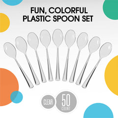 Heavy Duty Clear Plastic Spoons | 100 Count