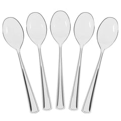 Little Gym - Heavy Duty Clear Plastic Spoons | 50 Count