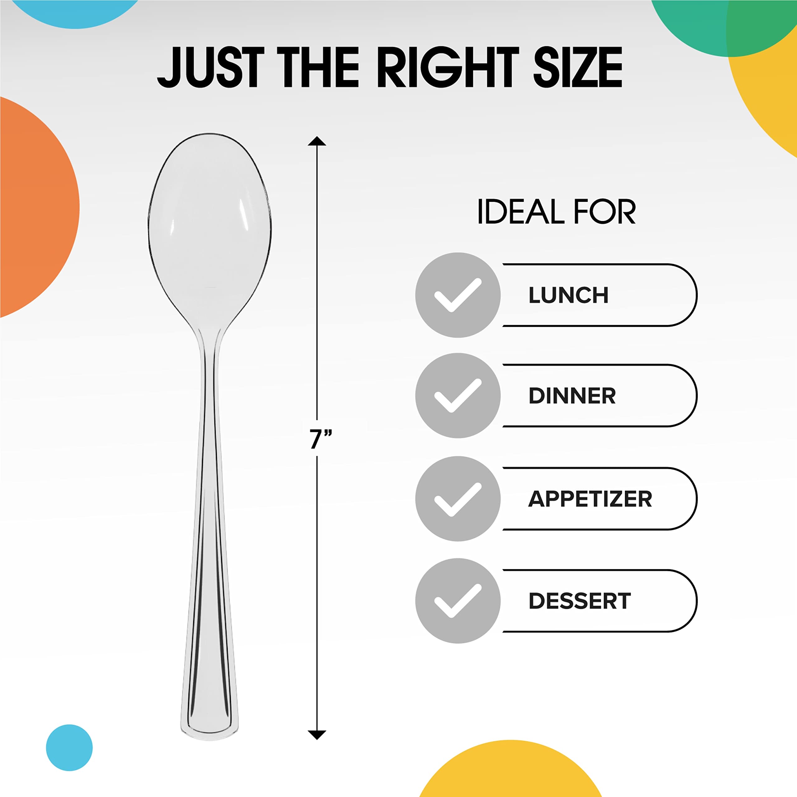 Clear Plastic Spoons | 25 Count