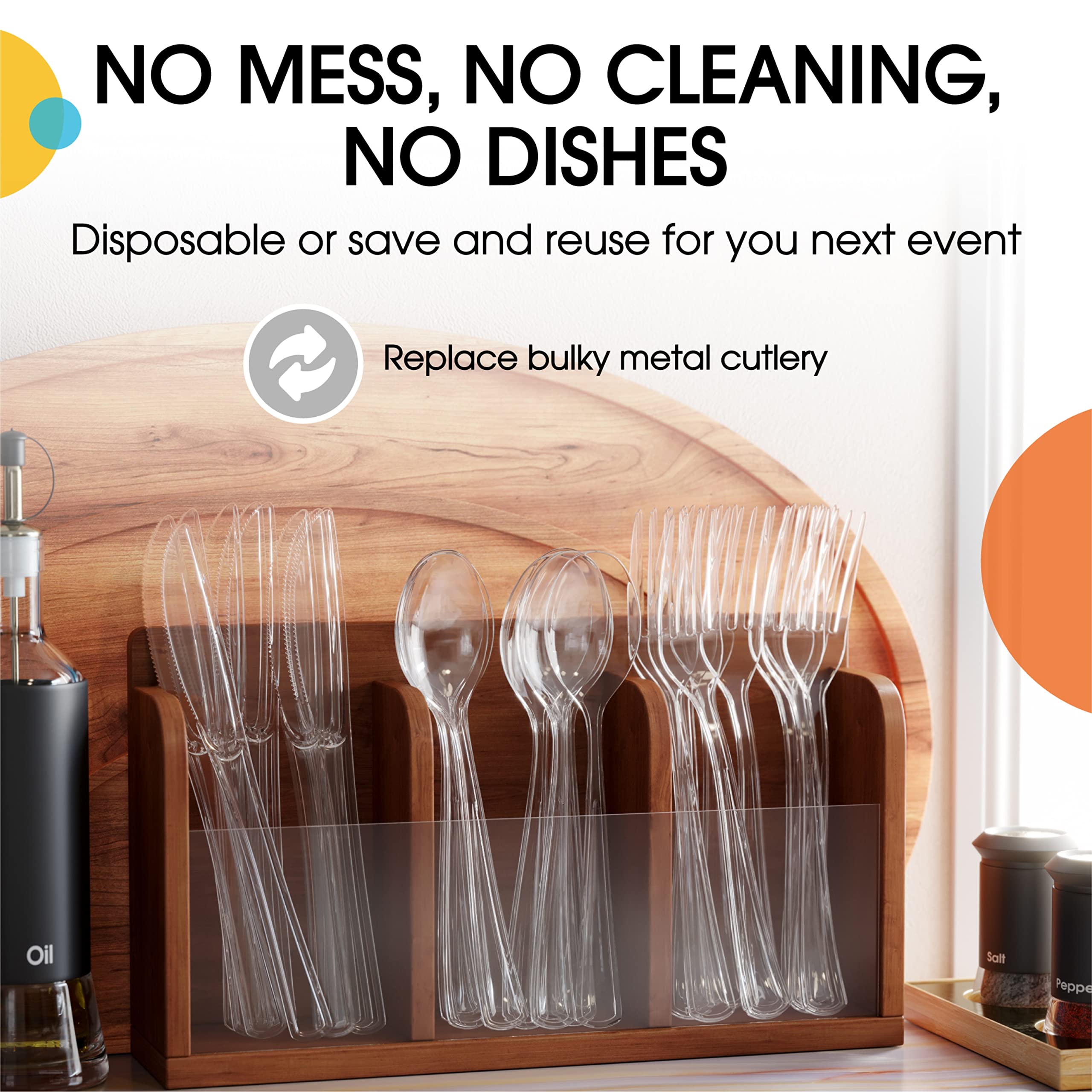 Unleashed - Heavy Duty Clear Plastic Spoons | 50 Count