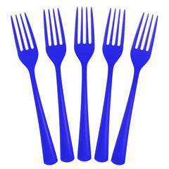 Little Gym - Heavy Duty Dark Blue Plastic Forks | 50 Count