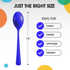 Heavy Duty Dark Blue Plastic Spoons | Case of 1200