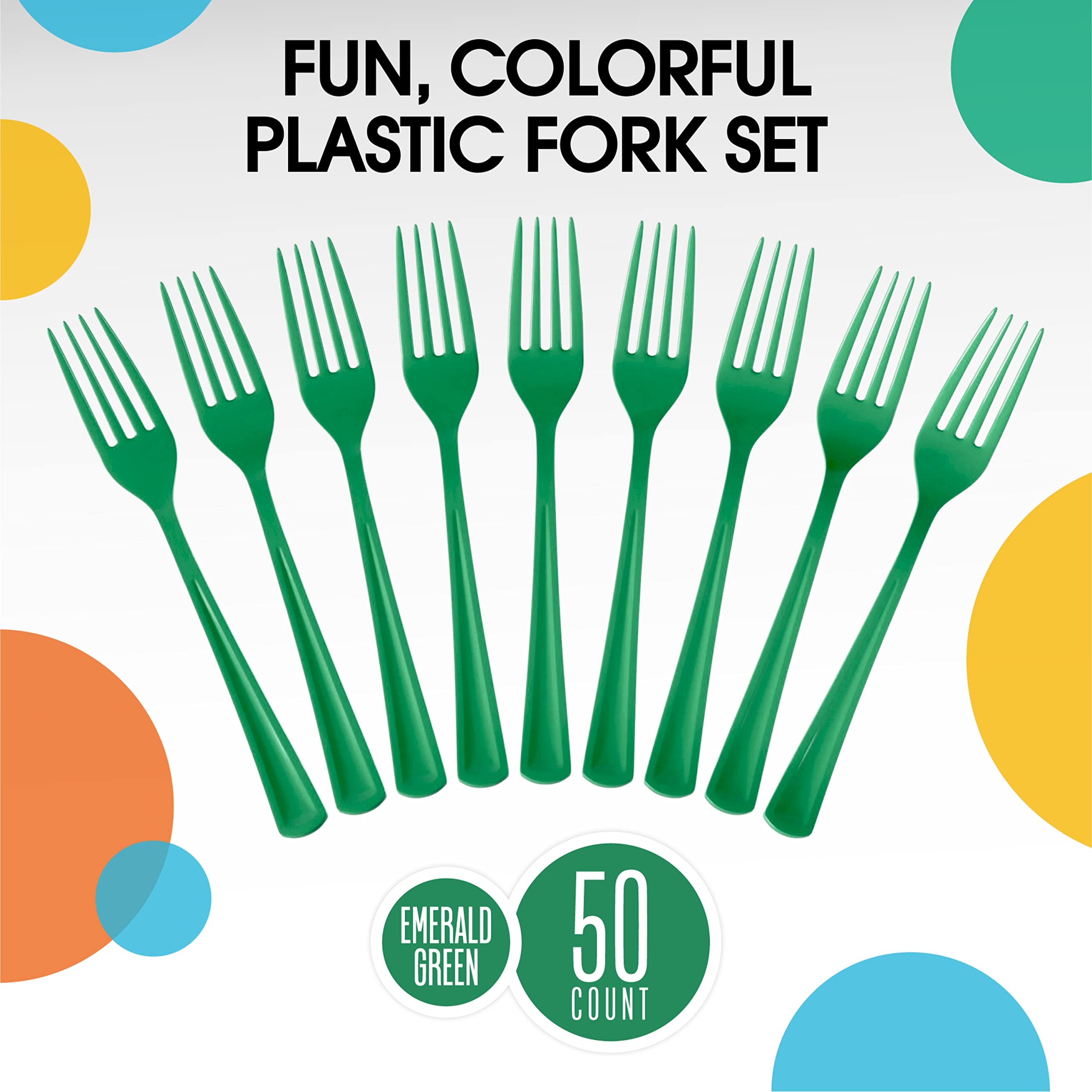 Heavy Duty Emerald Green Plastic Forks | 100 Count