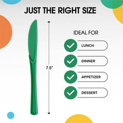 Heavy Duty Emerald Green Plastic Knives | Case of 1200