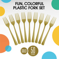 Heavy Duty Gold Plastic Forks | 100 Count