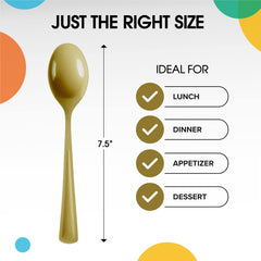 Heavy Duty Gold Plastic Spoons | Case of 1200