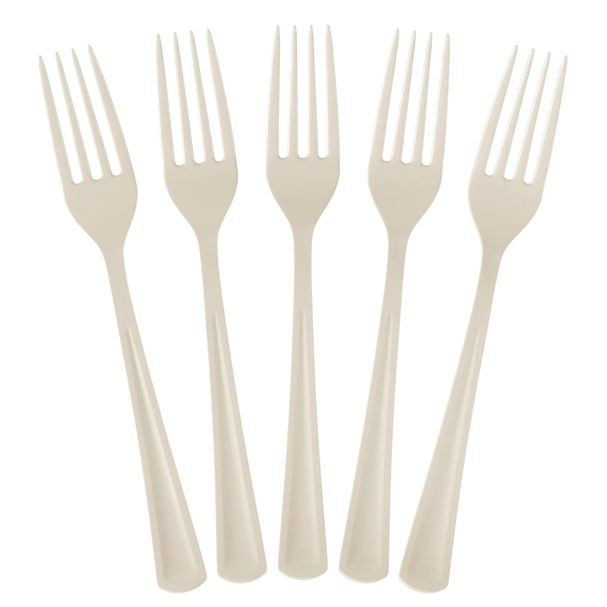 Heavy Duty Ivory Plastic Forks | 100 Count