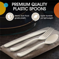 Heavy Duty Ivory Plastic Spoons | Case of 1200