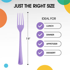 Heavy Duty Lavender Plastic Forks | Case of 1200