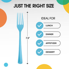 Light Blue Plastic Forks | 25 Count