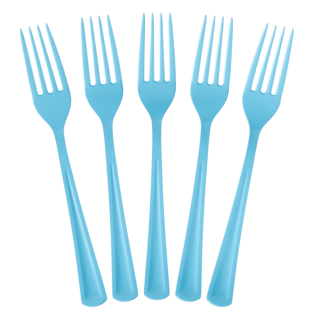 Heavy Duty Light Blue Plastic Forks | 100 Count