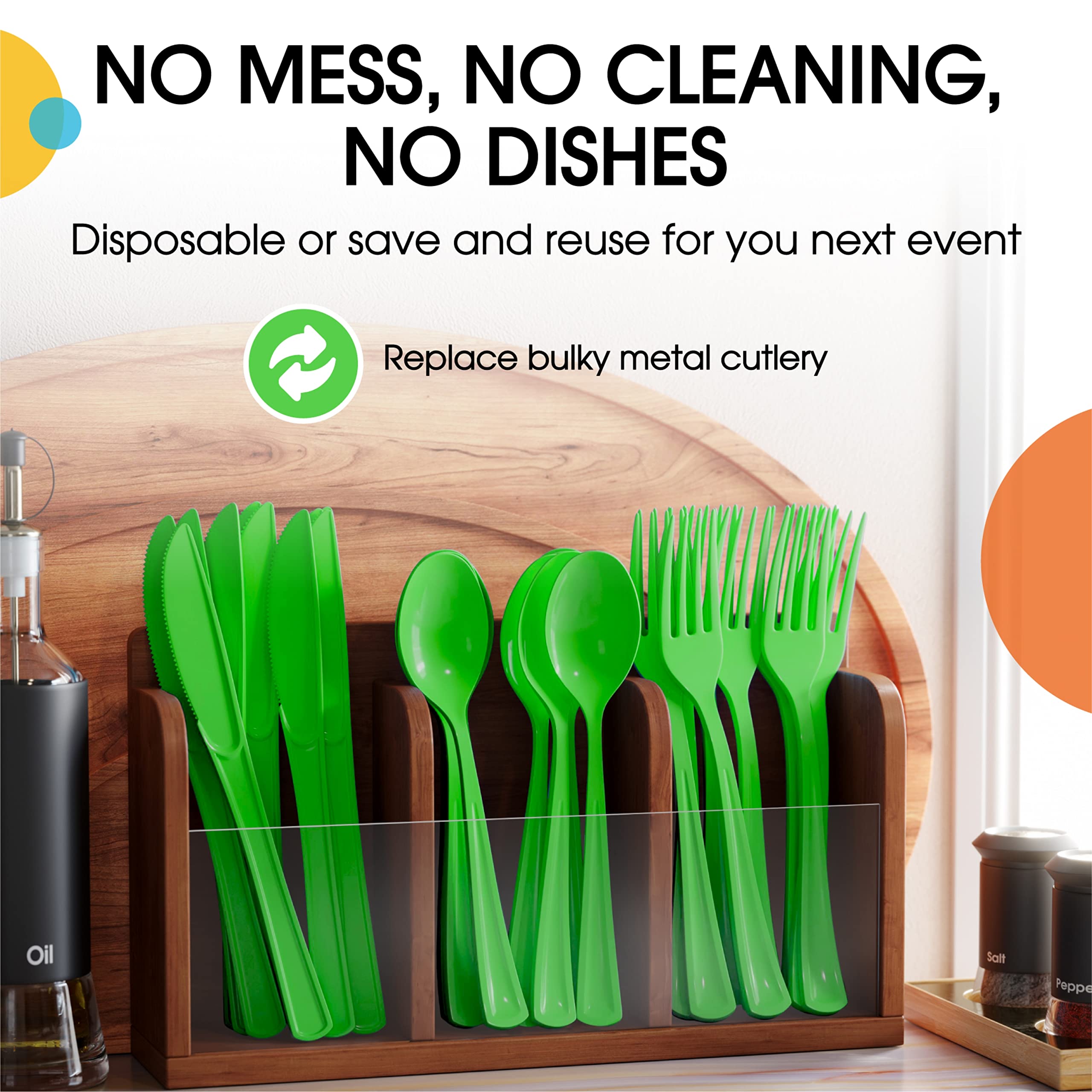 Heavy Duty Lime Green Plastic Forks | Case of 1200