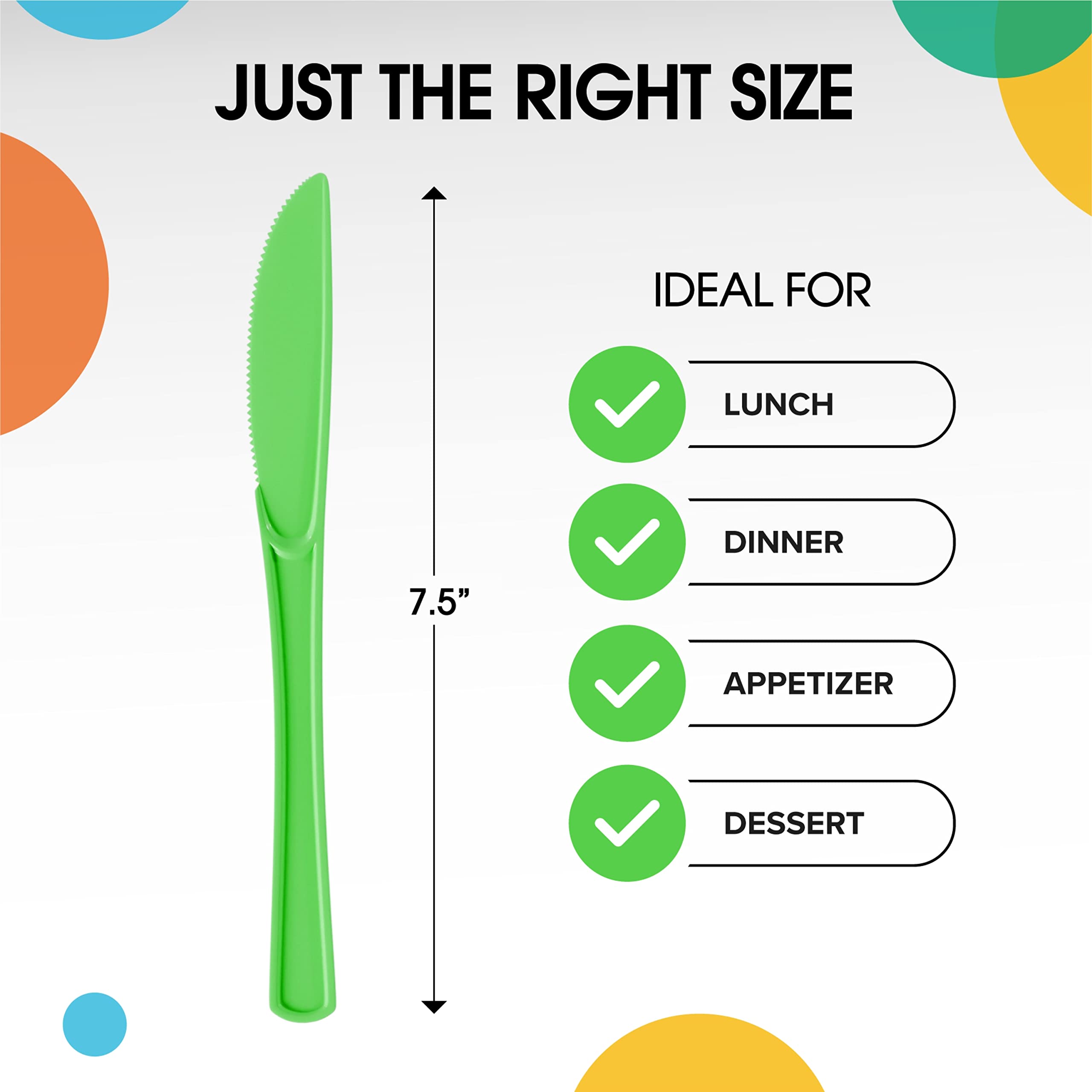Heavy Duty Lime Green Plastic Knives | Case of 1200