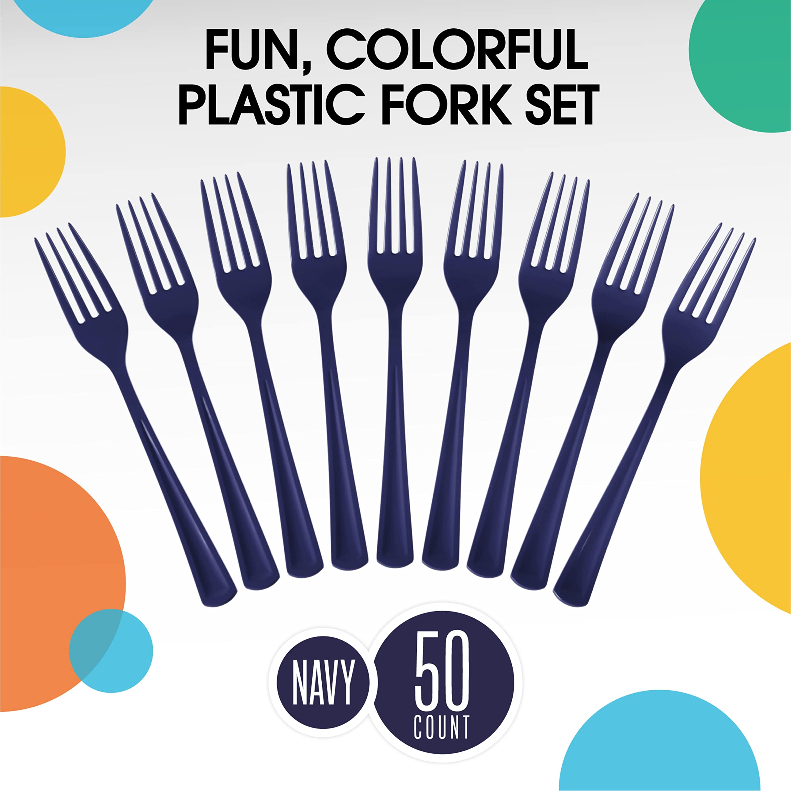 Heavy Duty Navy Plastic Forks | 100 Count