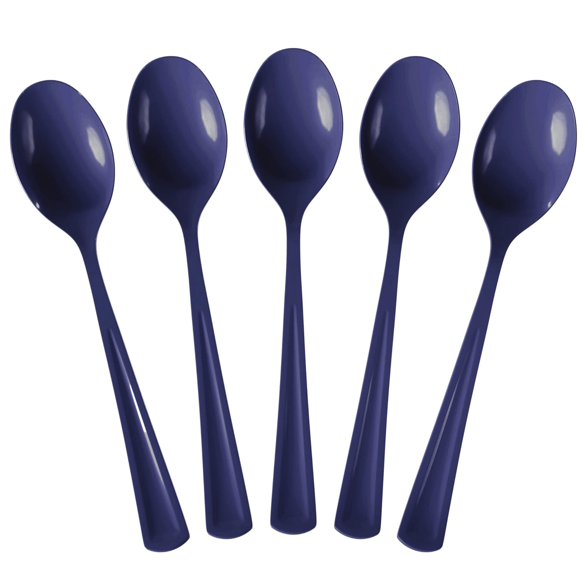 Heavy Duty Navy Plastic Spoons | 100 Count