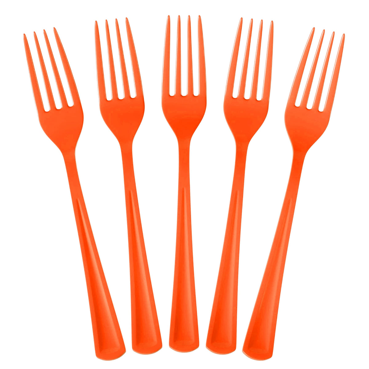 Heavy Duty Orange Plastic Forks | 100 Count