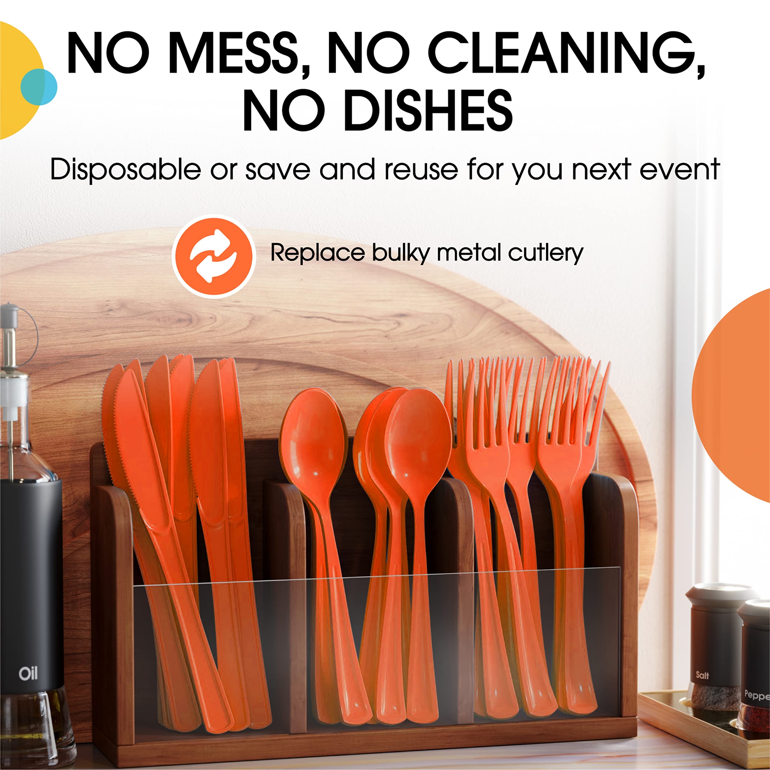 Heavy Duty Orange Plastic Knives | Case of 1200