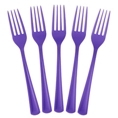 Little Gym - Heavy Duty Purple Plastic Forks | 50 Count