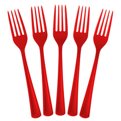 Little Gym - Heavy Duty Red Plastic Forks | 50 Count