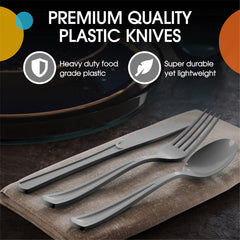 Heavy Duty Silver Plastic Spoons | 100 Count