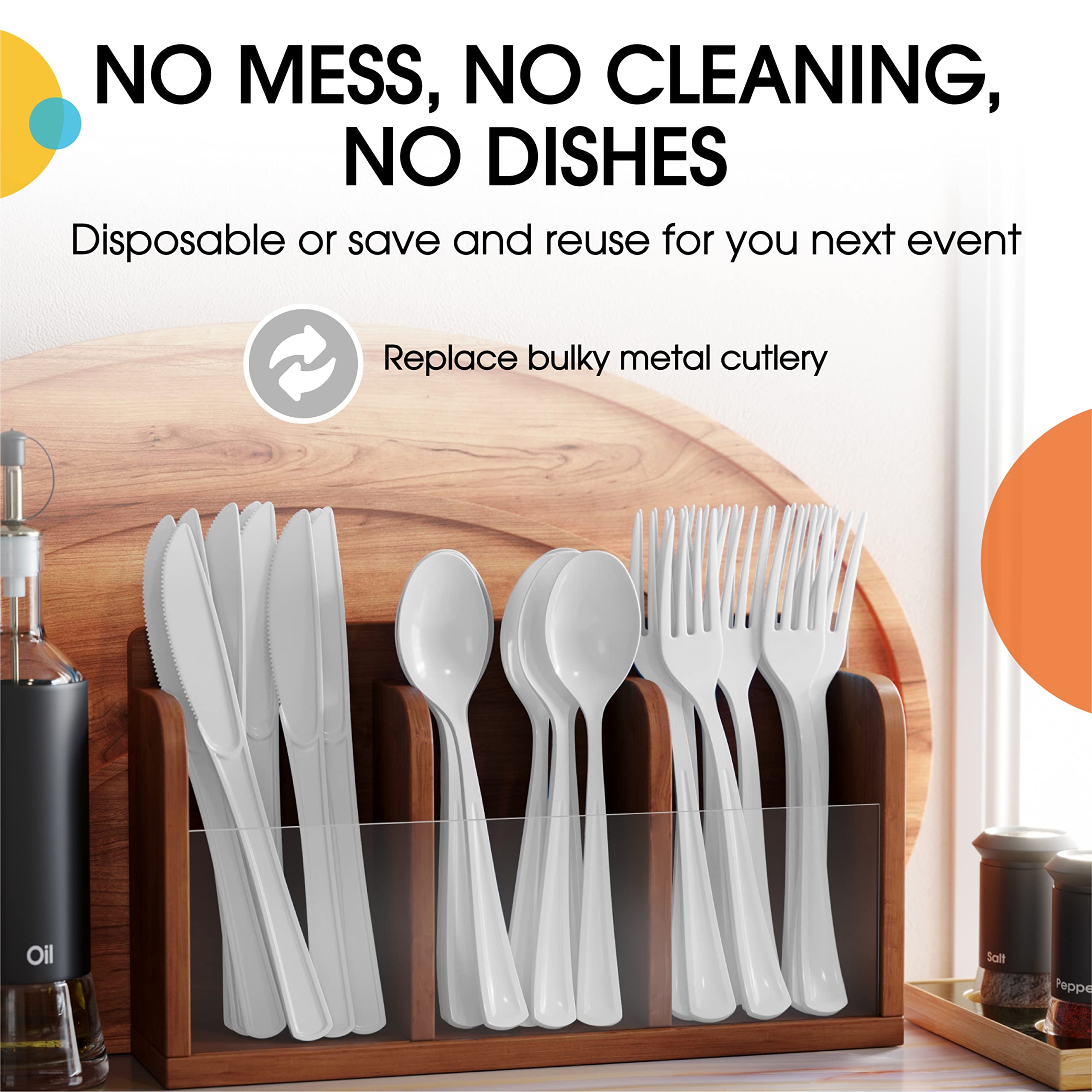 Heavy Duty White Plastic Forks | Case of 1200