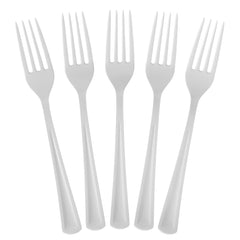 Heavy Duty White Plastic Forks | 100 Count