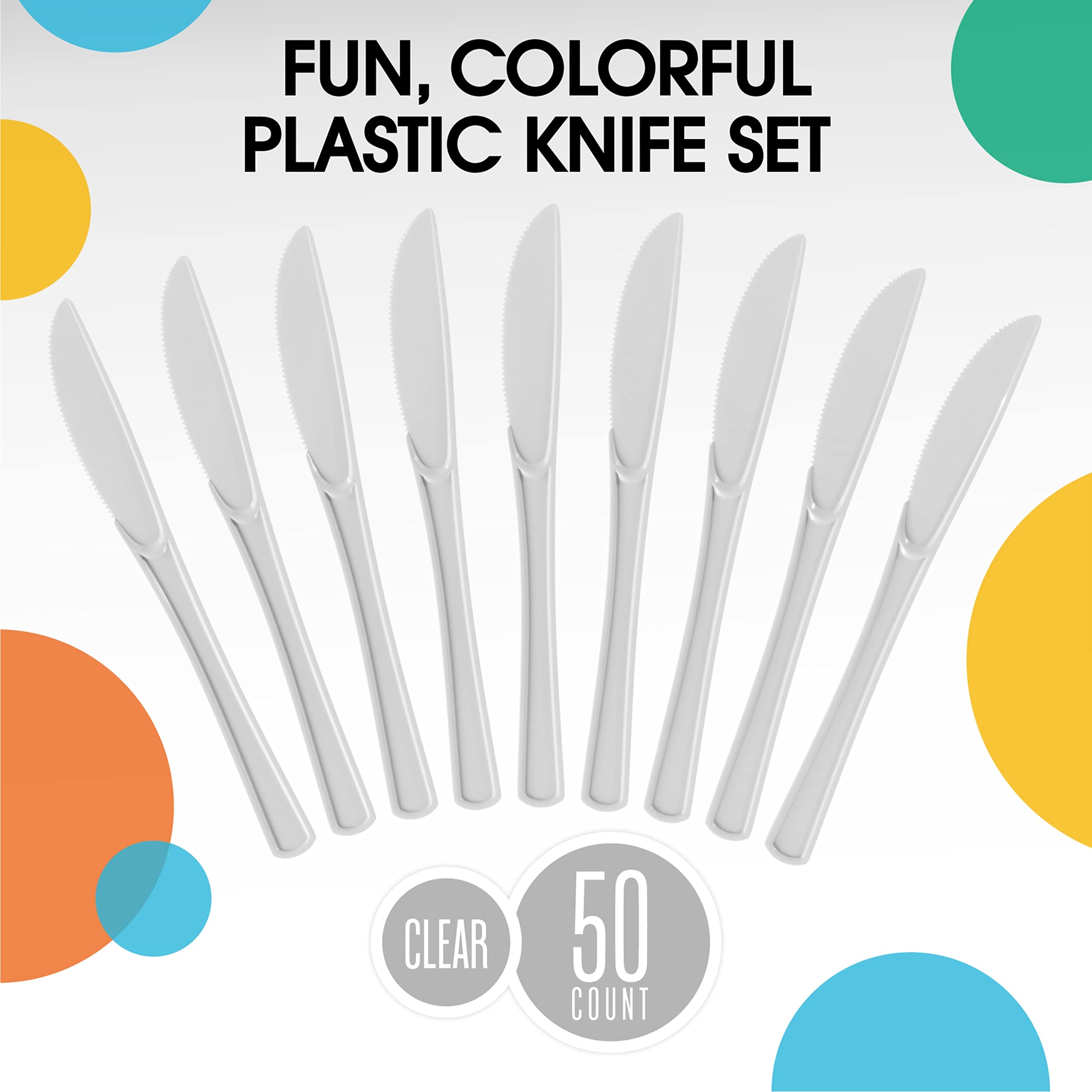 Heavy Duty White Plastic Knives | 100 Count