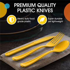 Heavy Duty Yellow Plastic Knives | 100 Count