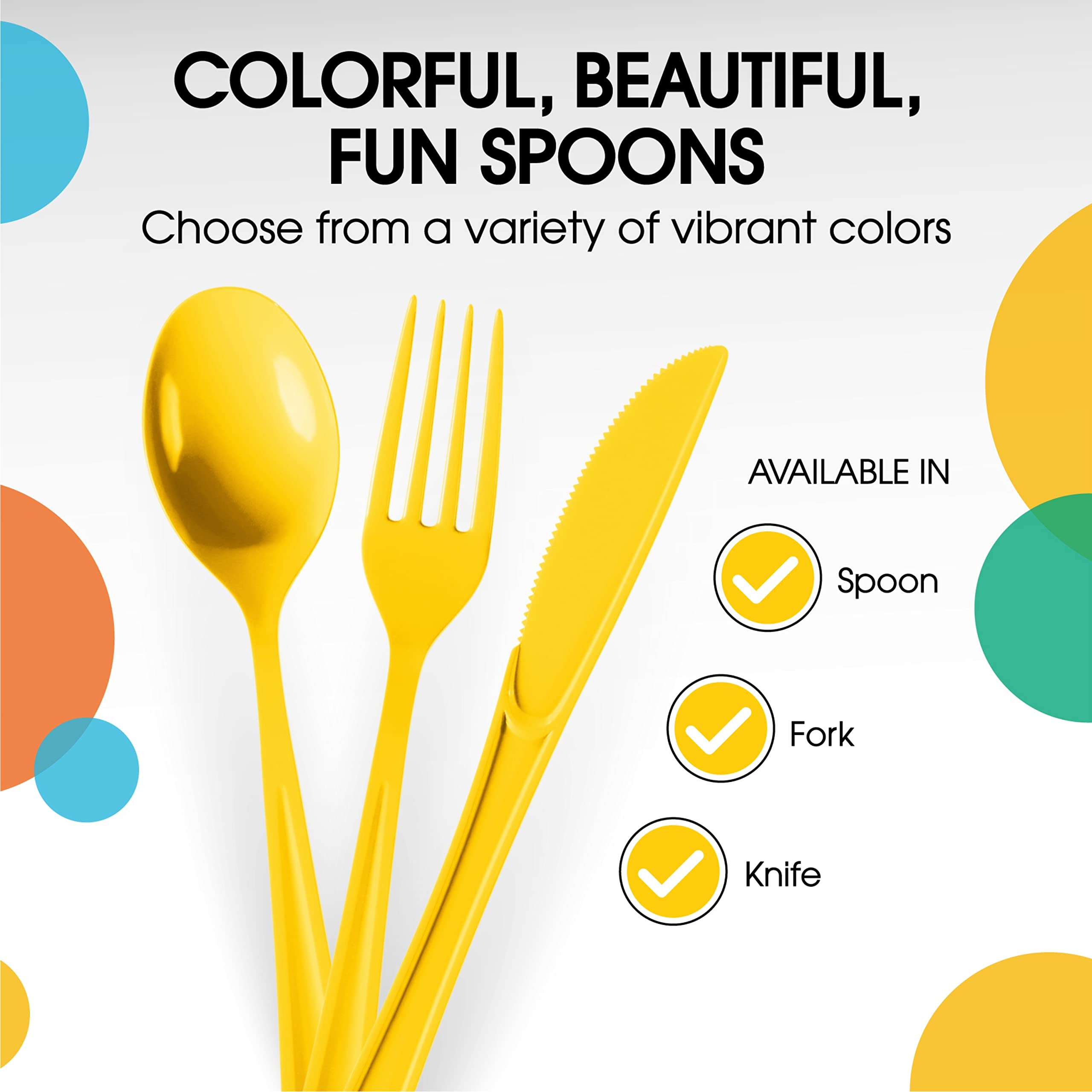 Heavy Duty Yellow Plastic Spoons | Case of 1200