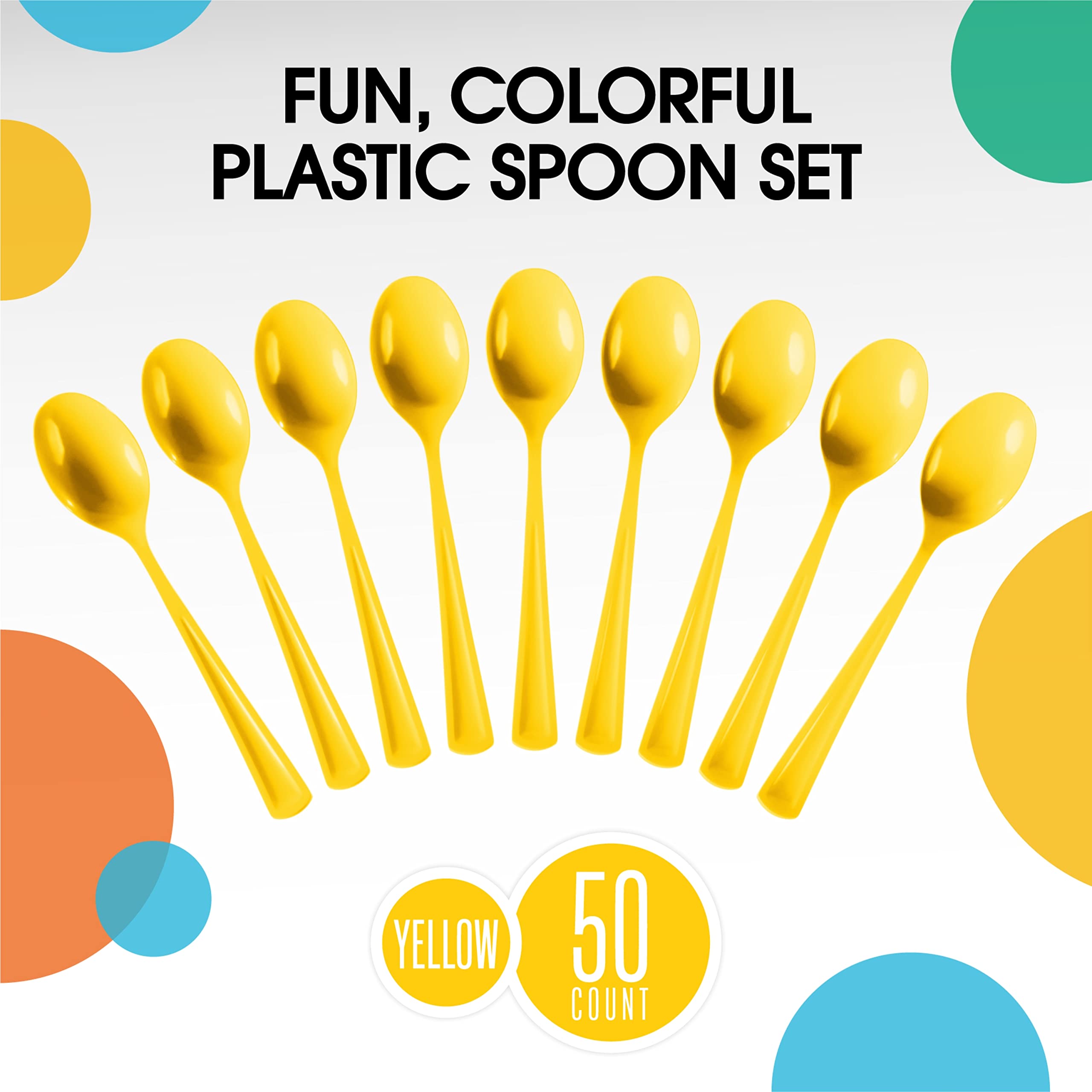 Heavy Duty Yellow Plastic Spoons | 100 Count