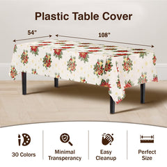 Holiday Print Plastic Table Cover | Case of 48