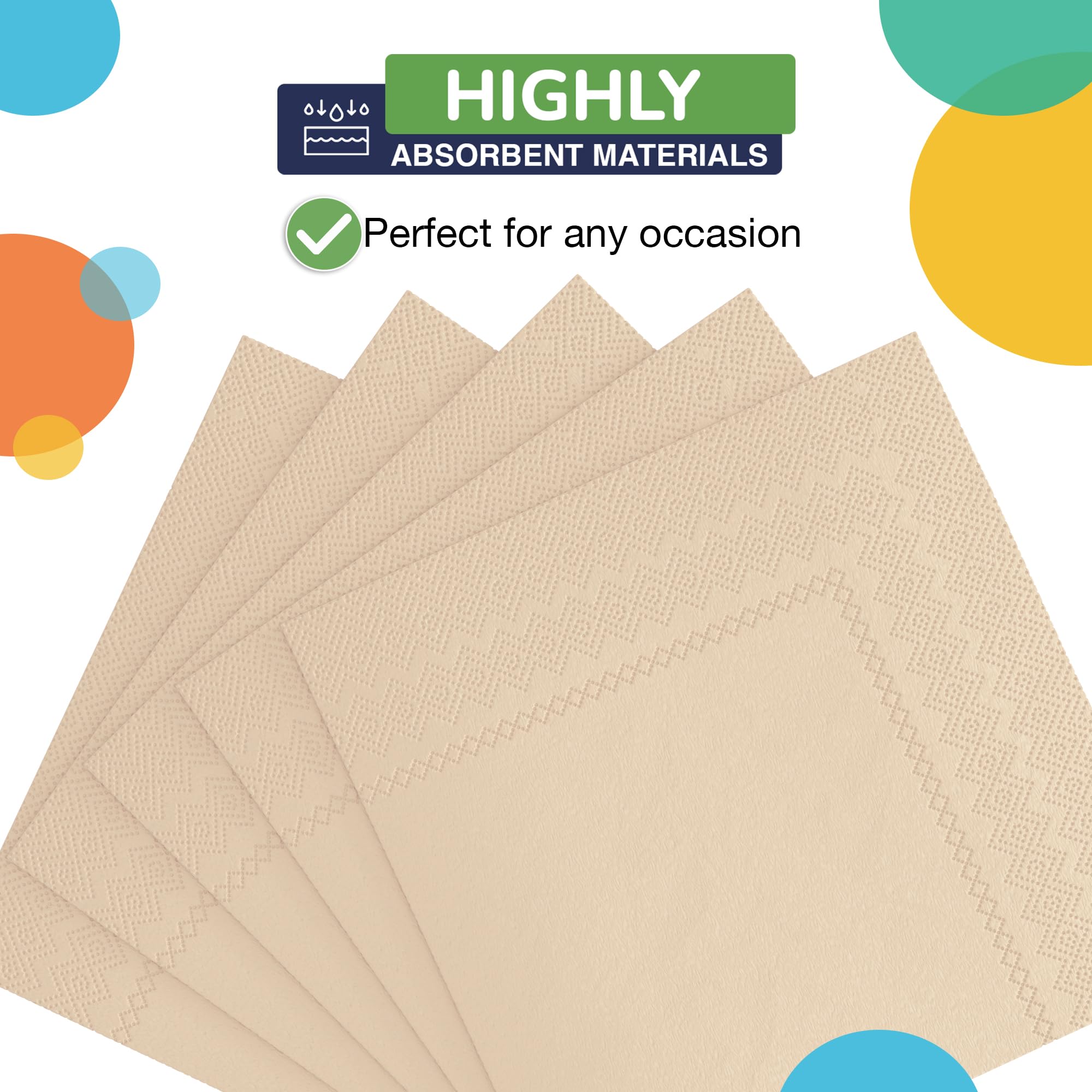 Ivory Beverage Napkins | 1800 Count